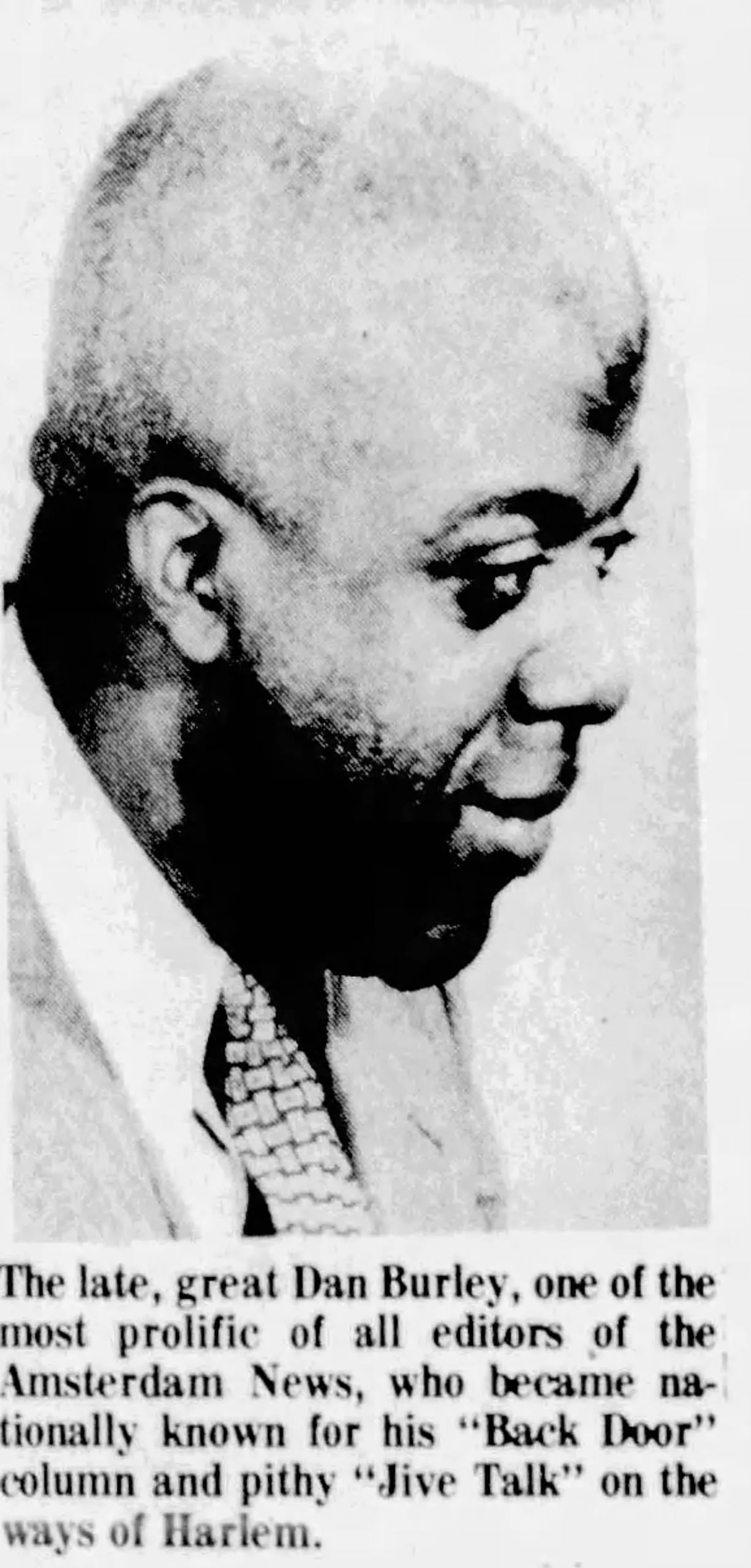 Portrait of Dan Burley (1907–1962) – memorial page