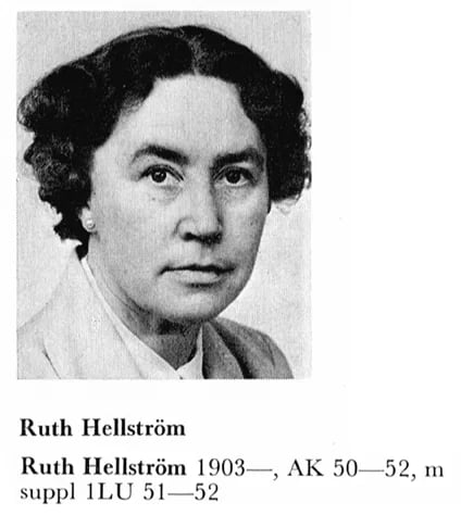 Porträt von Ruth Hellström (1903–1988) – Gedenkseite