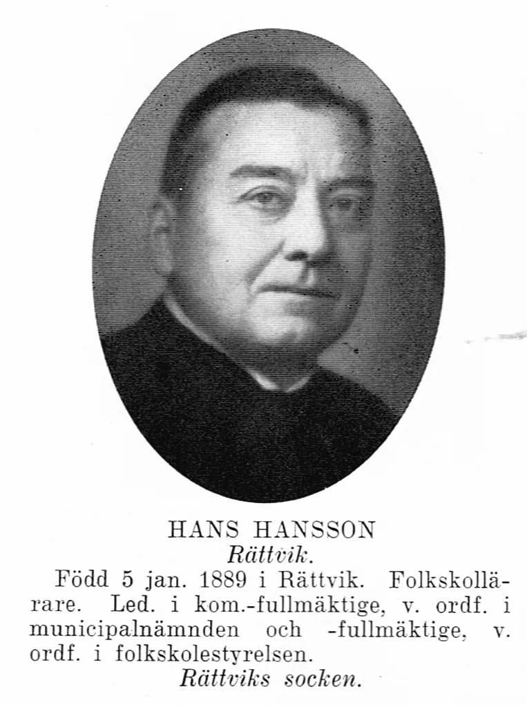 Portrait of Hans Hansson (1889–1935) – memorial page