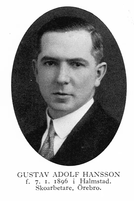Porträt von Gustav Adolf Hansson (1896–1958) – Gedenkseite
