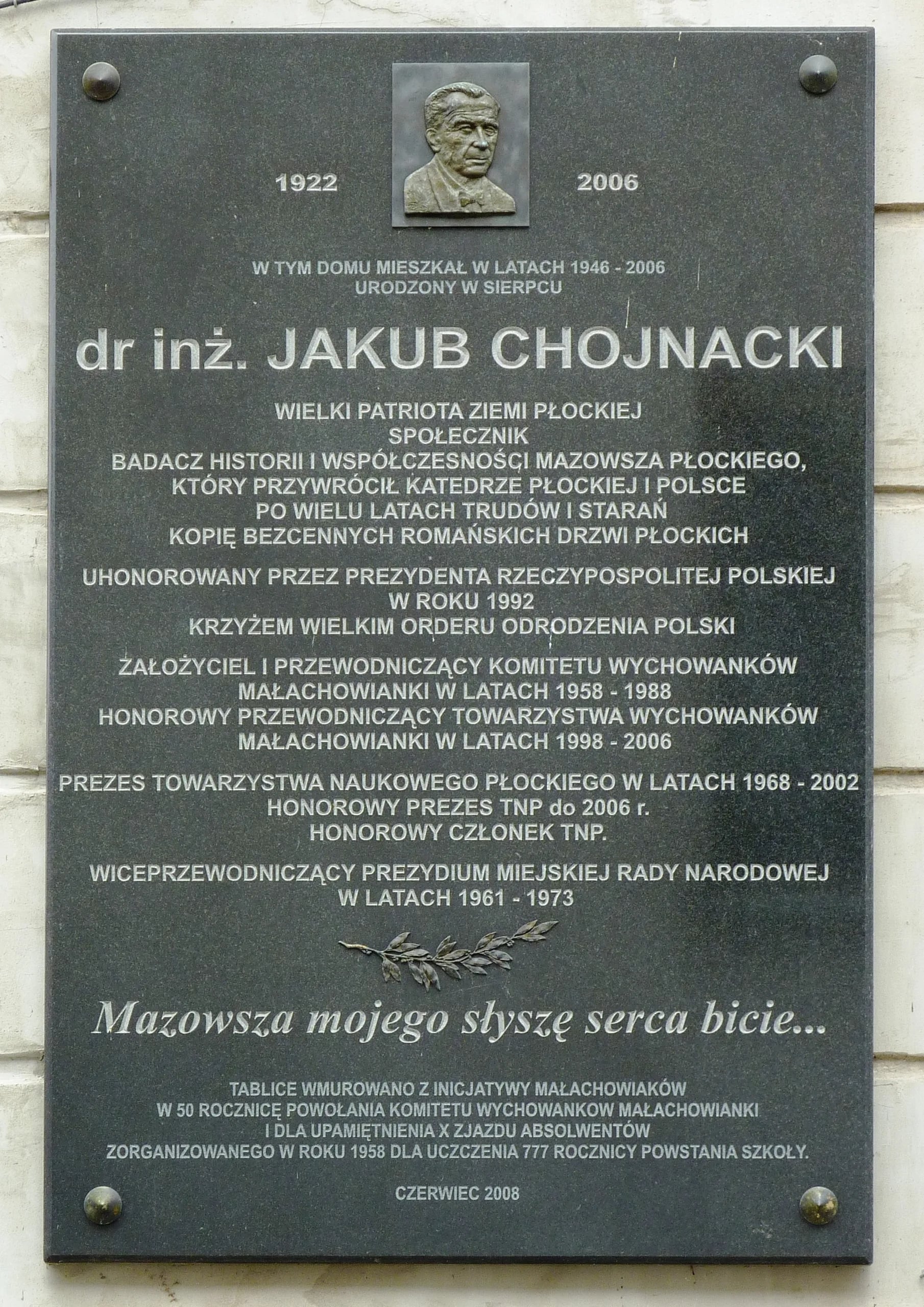 Porträt von Jakub Chojnacki (1922–2006) – Gedenkseite