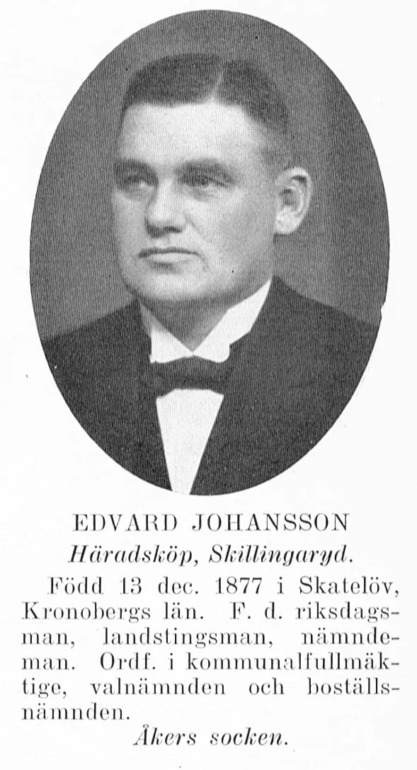 Portrait of Edvard Johansson (1877–1954) – memorial page