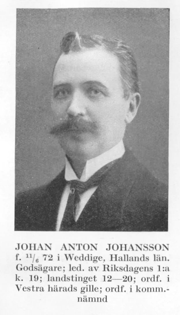 Porträt von Johan Anton Johansson (1872–1966) – Gedenkseite