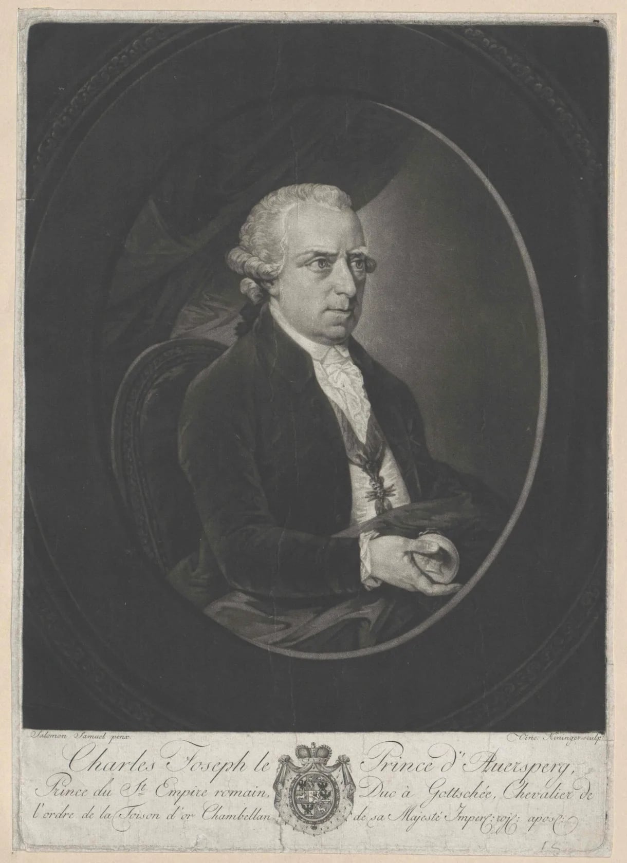 Porträt von Karl Josef von Auersperg (1720–1800) – Gedenkseite