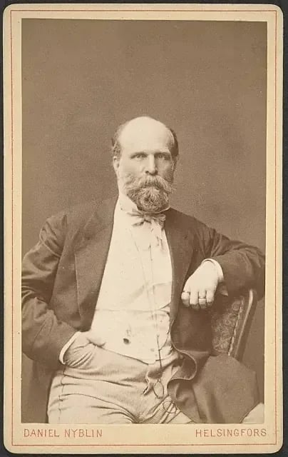 Porträt von Freiherr Eduard Victor Eugen Hisinger (1832–1904) – Gedenkseite
