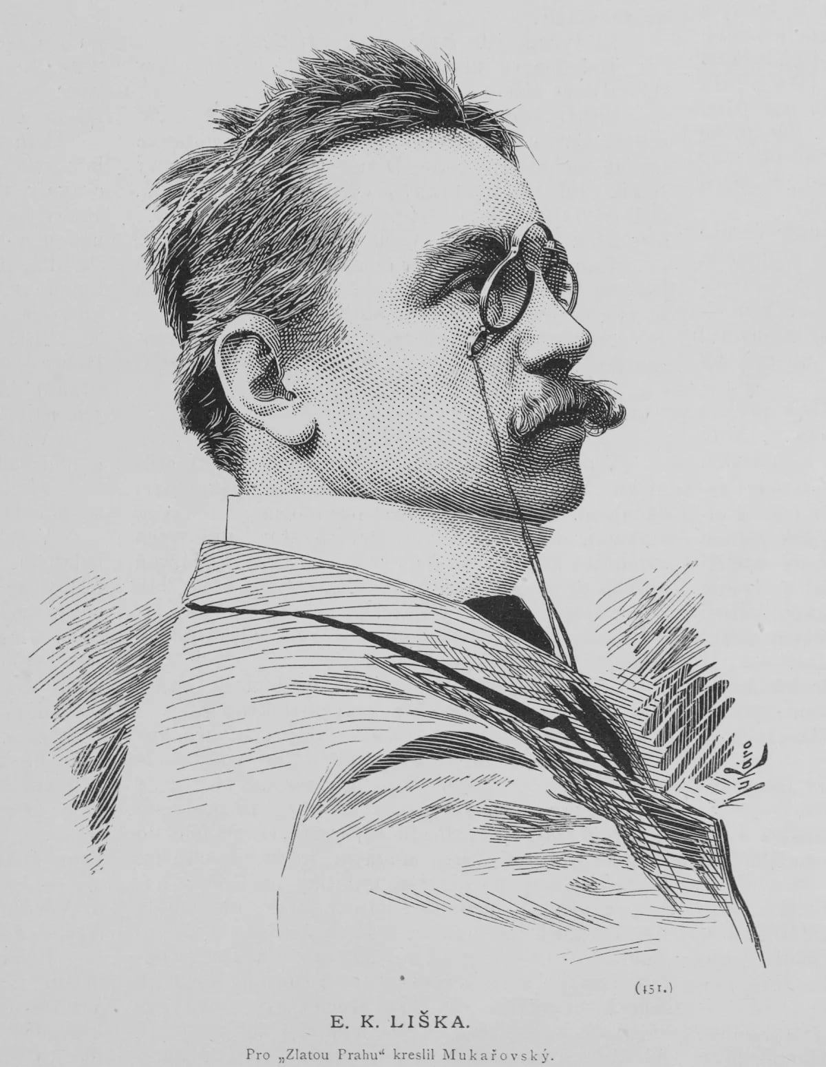 Porträt von Emanuel Krescenc Liška (1852–1903) – Gedenkseite