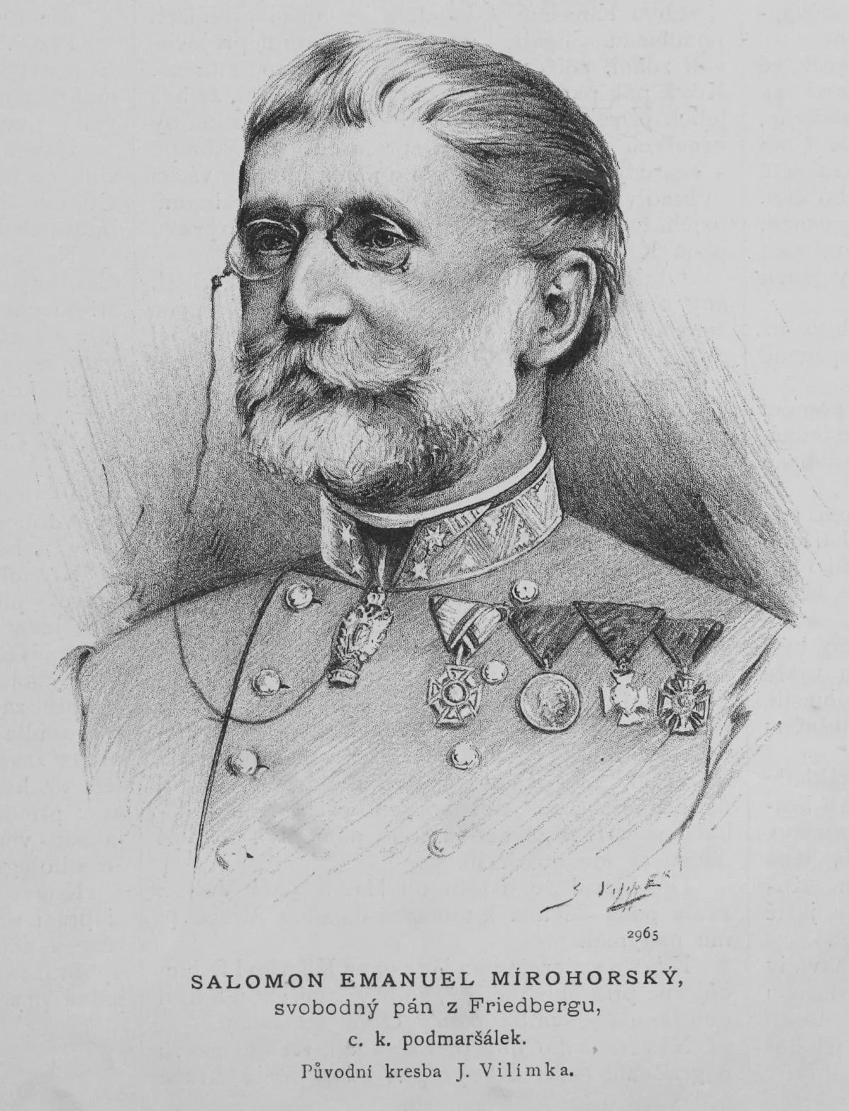 Porträt von Emanuel Salomon Friedberg-Mírohorský (1829–1908) – Gedenkseite