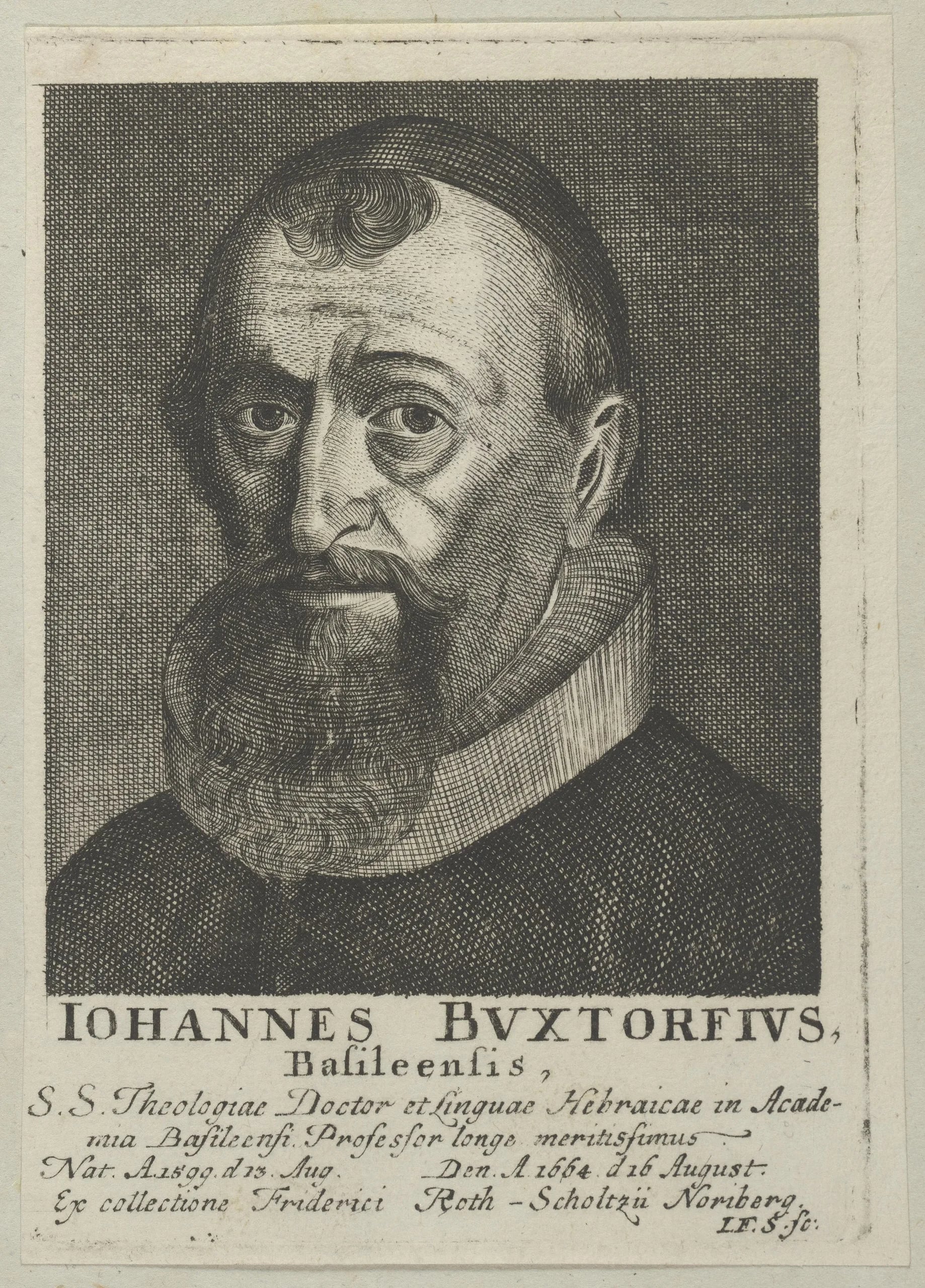 Porträt von Johann Buxtorf der Jüngere (1599–1664) – Gedenkseite