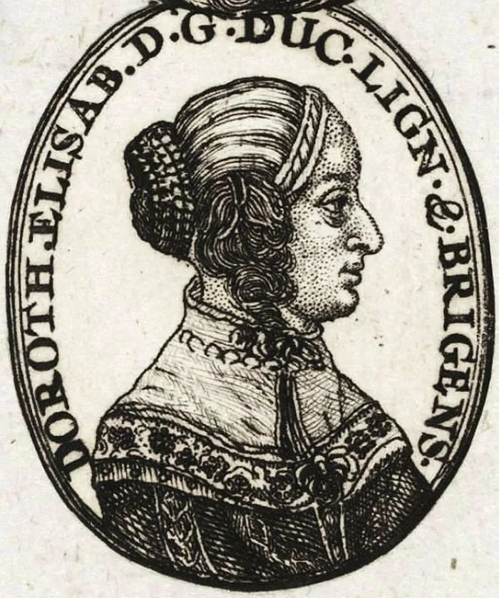 Porträt von Dorotea Elisabet de Schlesien-Liegnitz (1646–1691) – Gedenkseite