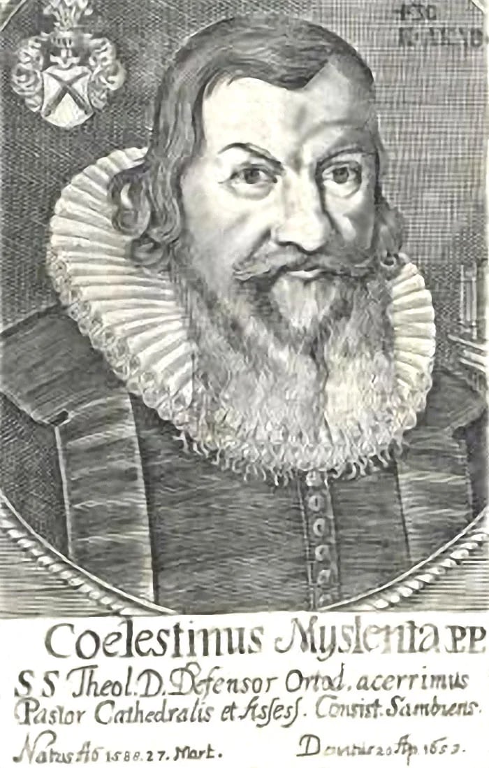 Porträt von Cölestin Myslenta (1588–1653) – Gedenkseite