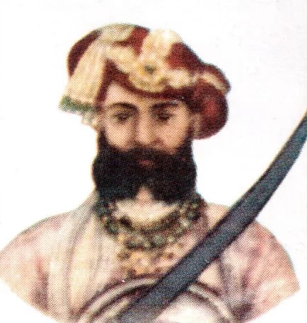 Porträt von Malhar Rao Holkar II (1806–1833) – Gedenkseite
