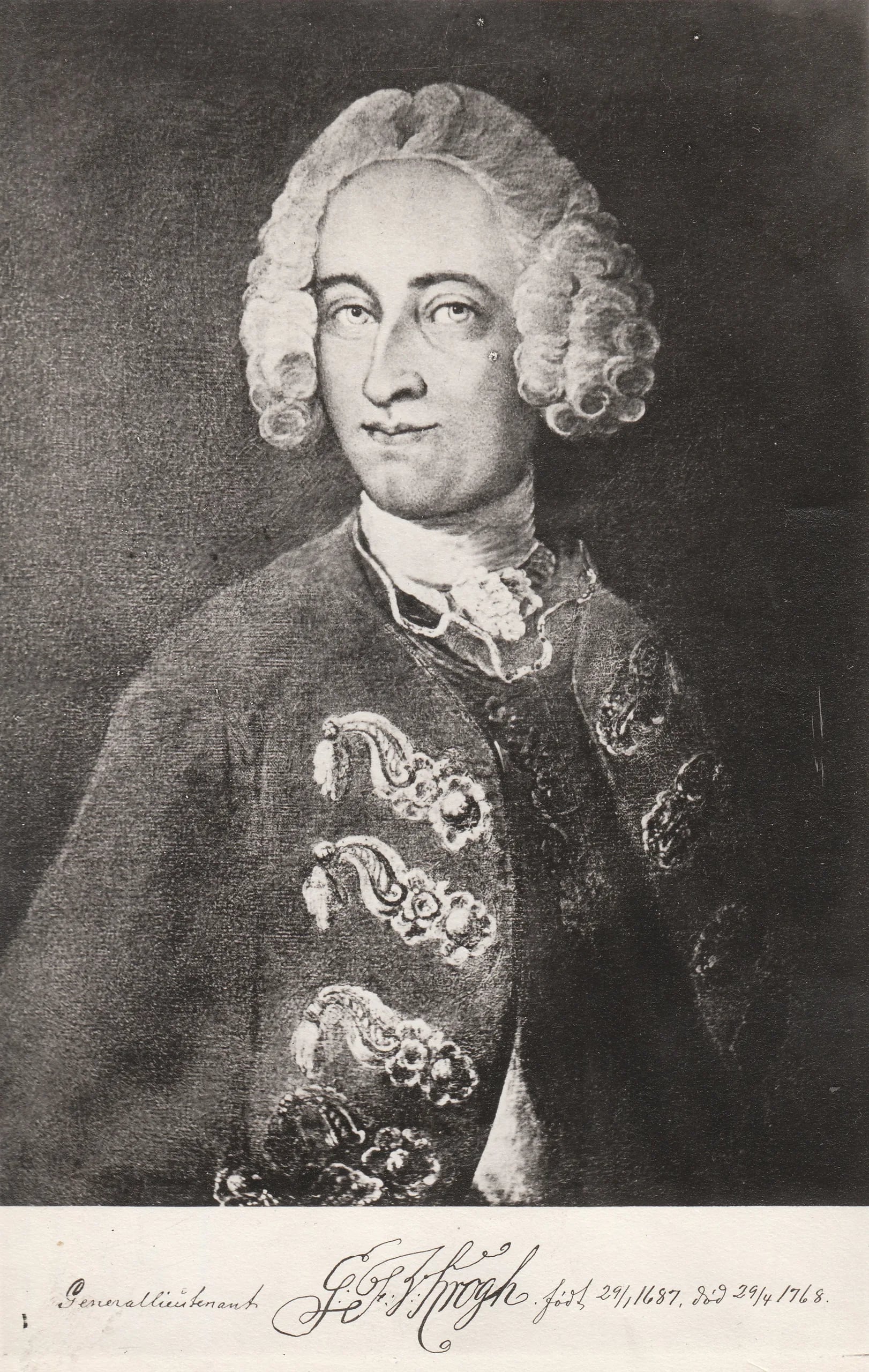 Portrait of Georg Frederik von Krogh (1687–1768) – memorial page