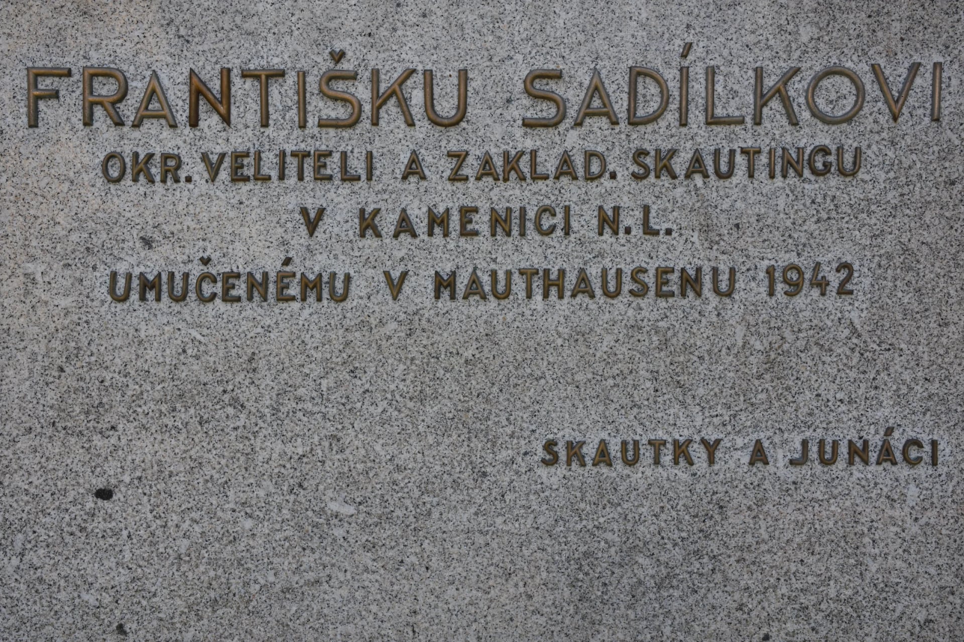 Porträt von František Sadílek (1905–1942) – Gedenkseite