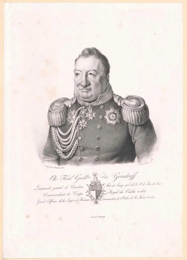 Porträt von Karl Friedrich Wilhelm von Gersdorff (1765–1829) – Gedenkseite