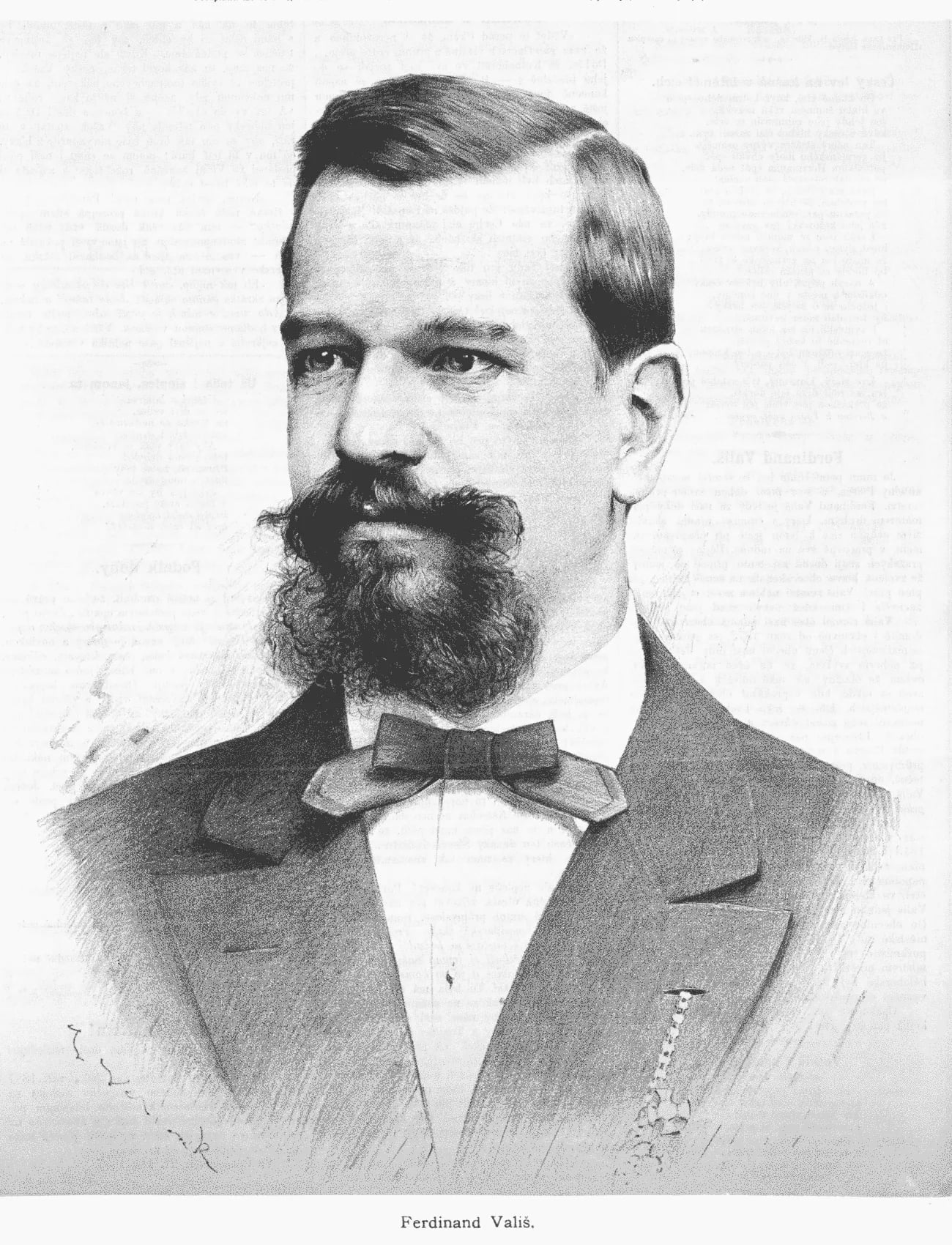 Portrait of Ferdinand Vališ (1843–1887) – memorial page