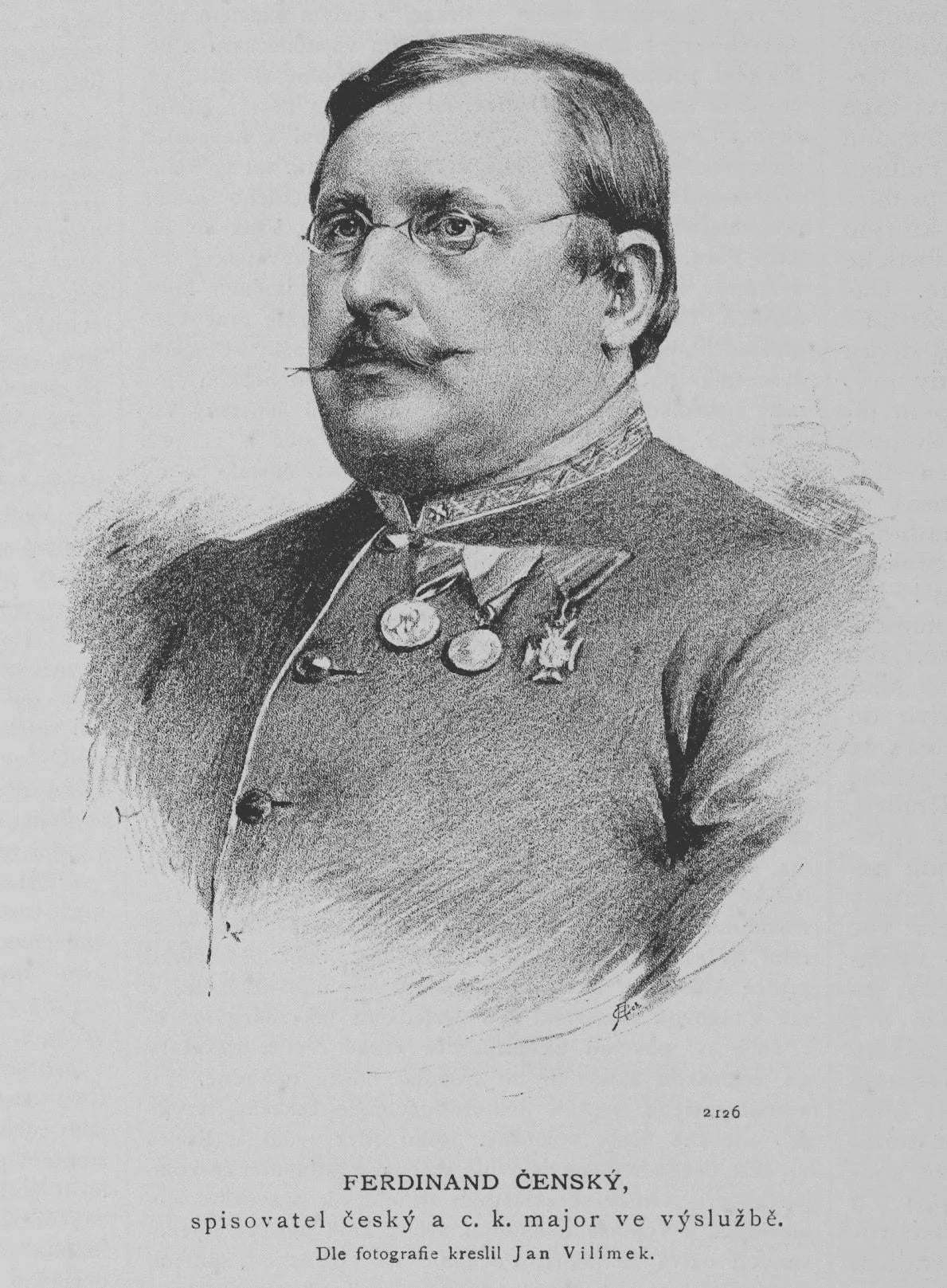 Porträt von Ferdinand Čenský (1829–1887) – Gedenkseite