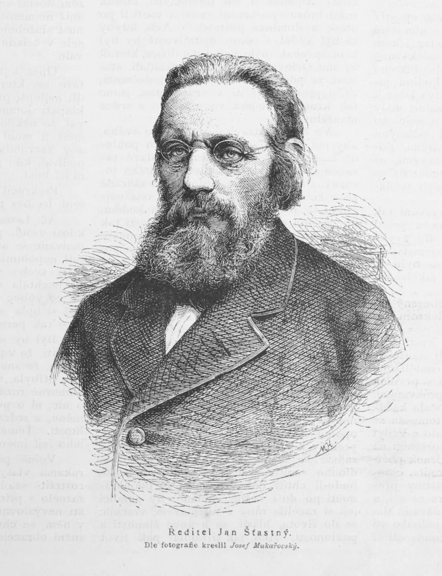 Porträt von Jan Evangelista Šťastný (1824–1913) – Gedenkseite