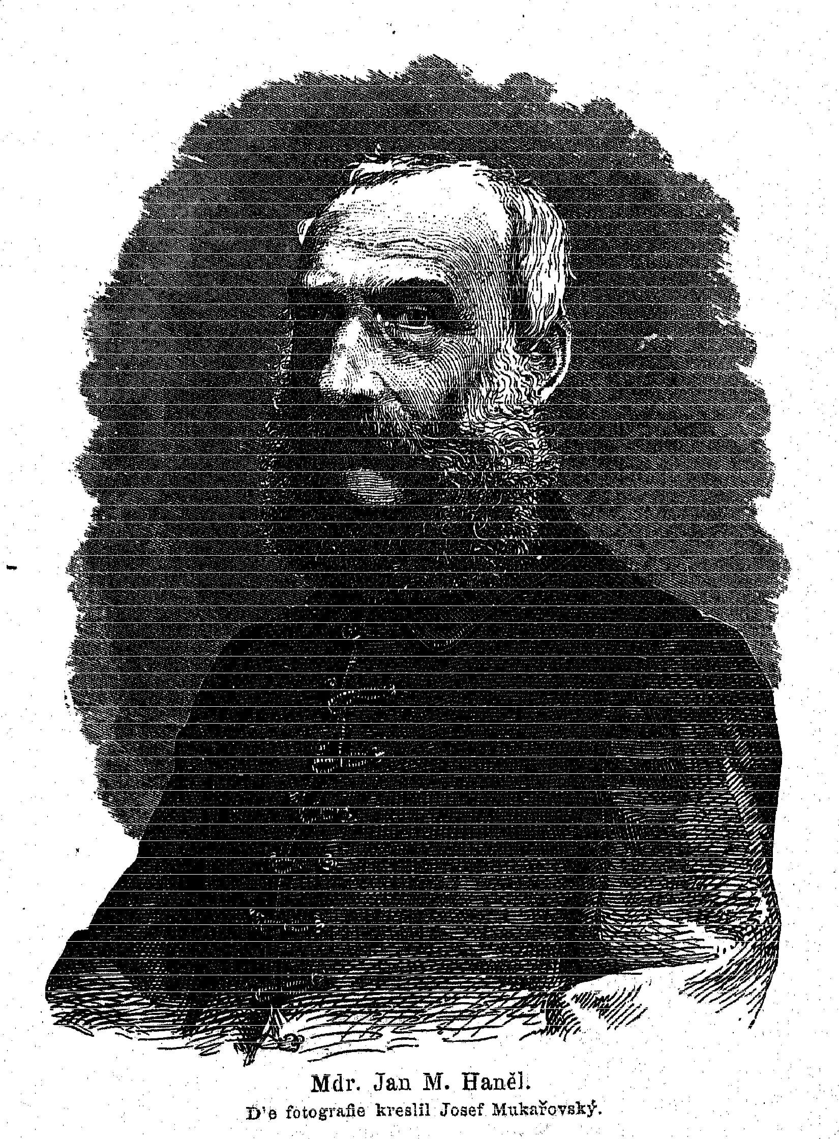 Porträt von Jan Miloslav Haněl (1808–1883) – Gedenkseite