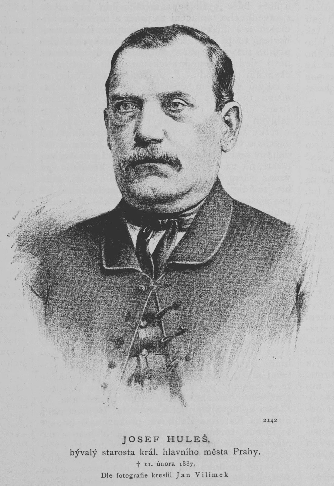 Porträt von Josef Huleš (1814–1887) – Gedenkseite