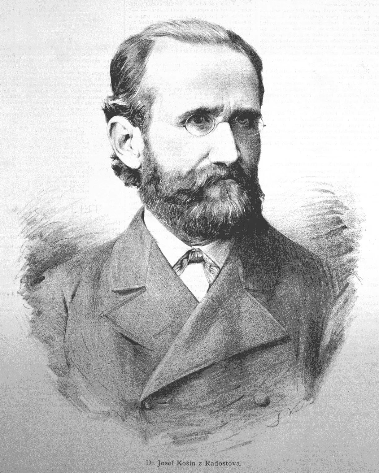 Porträt von Josef Košín z Radostova (1832–1911) – Gedenkseite