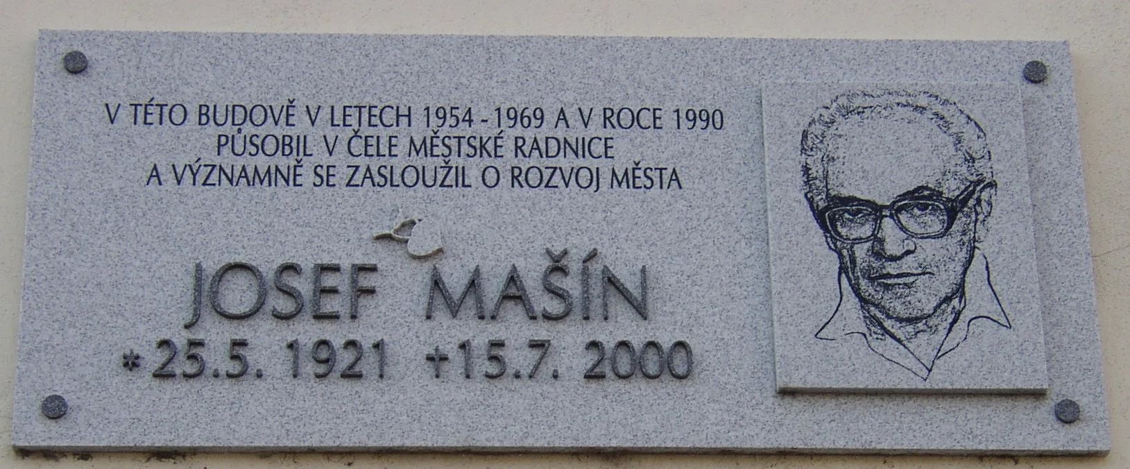 Porträt von Josef Mašín (1921–2000) – Gedenkseite