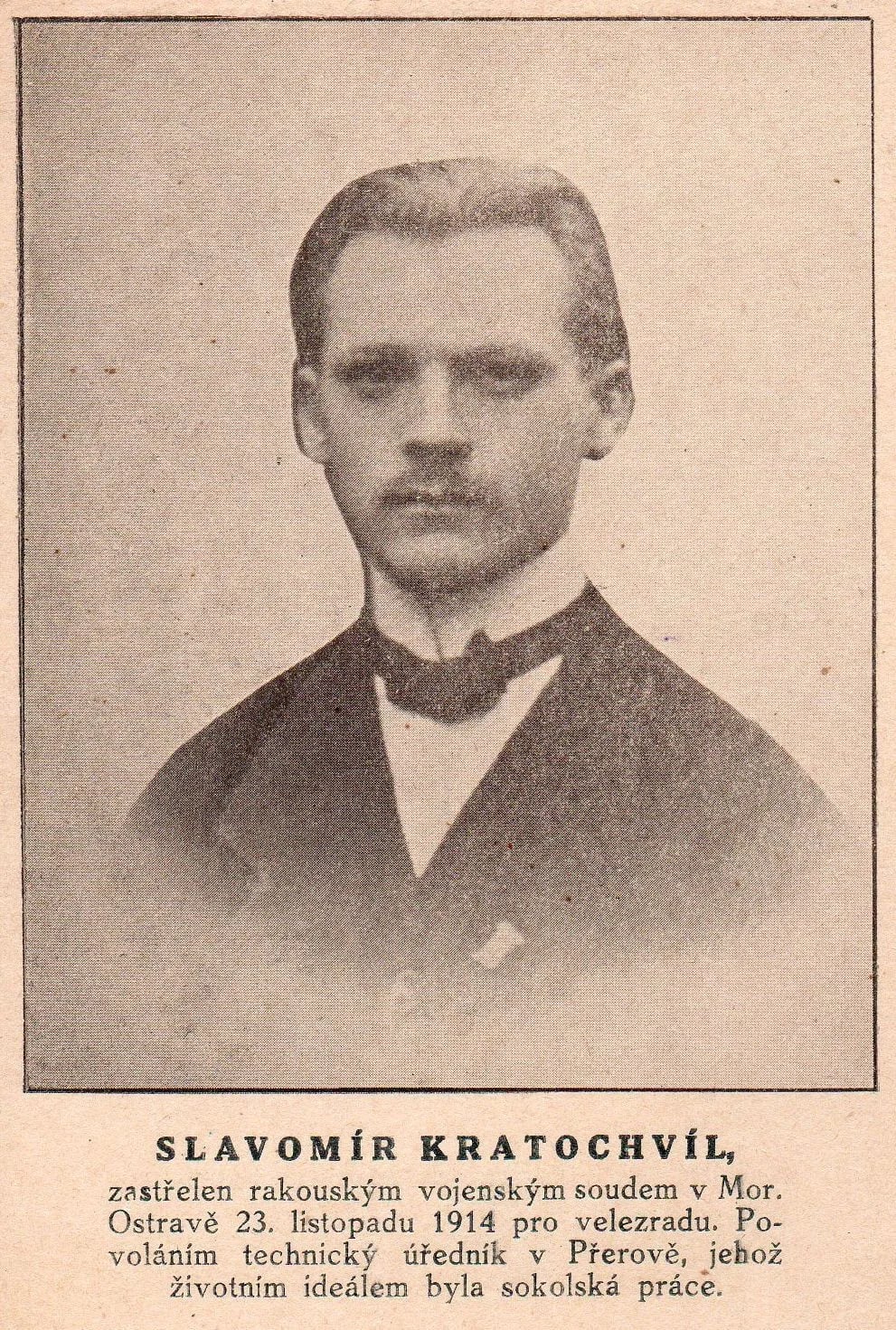 Portrait of Slavomir Kratochvil (1889–1914) – memorial page