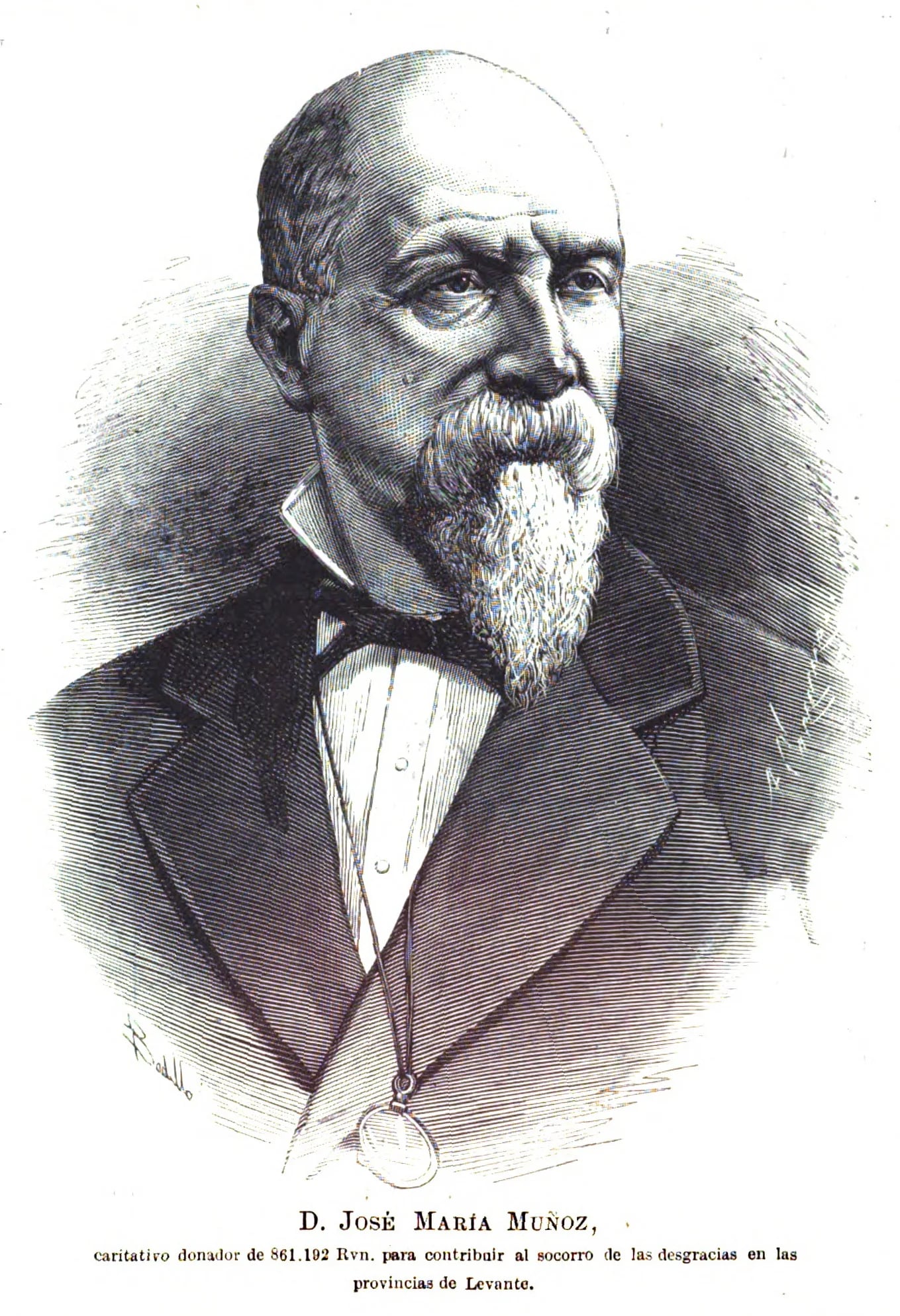 Porträt von José María Muñoz y Bajo de Menjíbar (1814–1890) – Gedenkseite