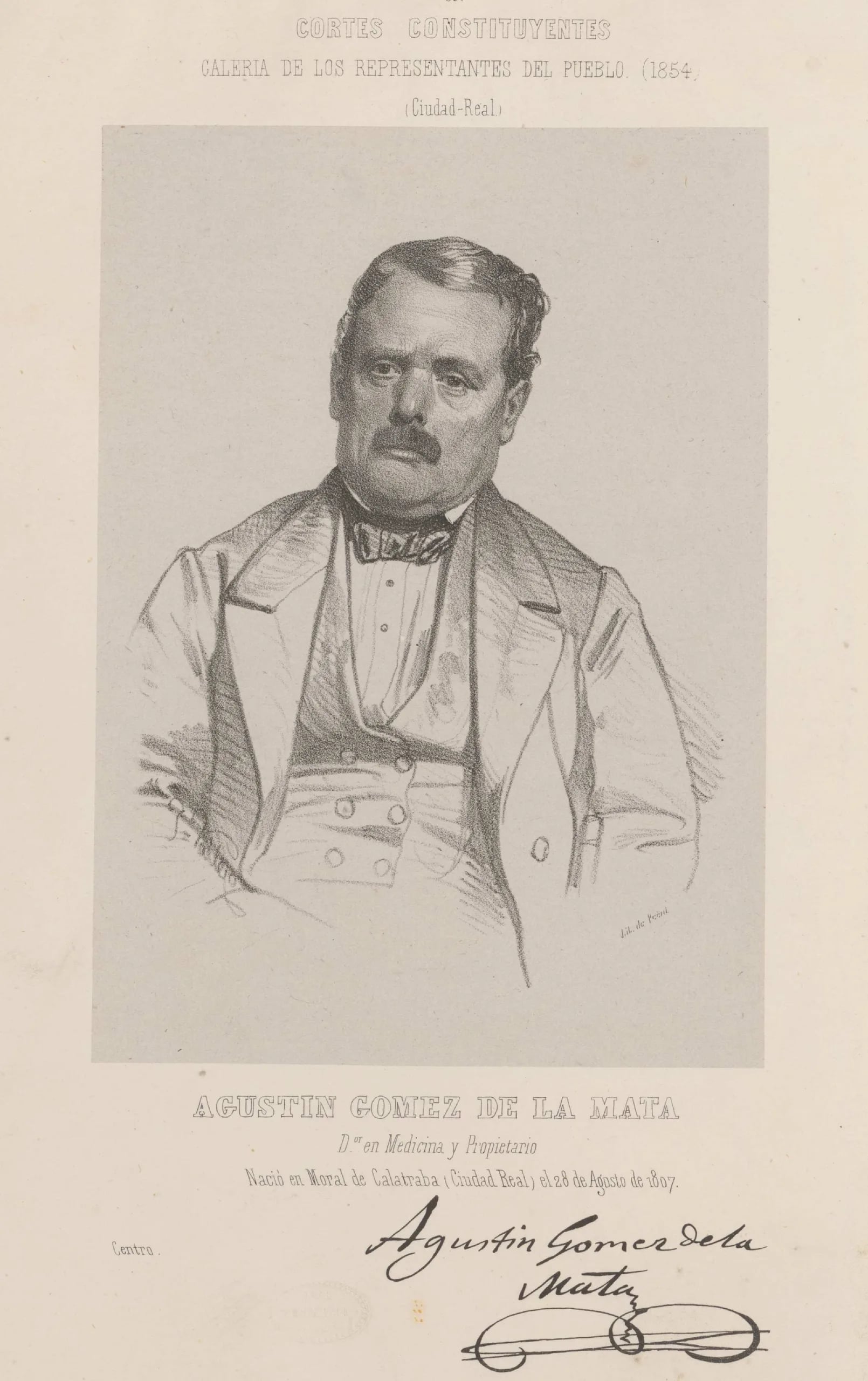Porträt von Agustín Gómez de la Mata (1807–1880) – Gedenkseite