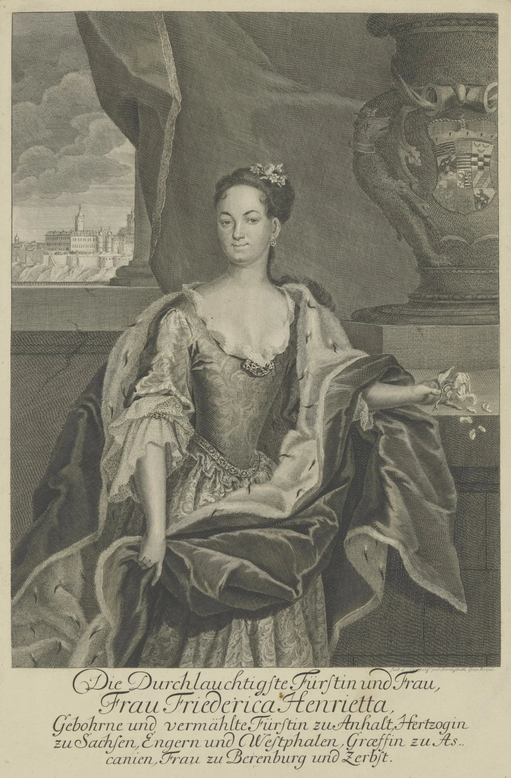 Porträt von Friederike Henriette von Anhalt-Bernburg (1702–1723) – Gedenkseite
