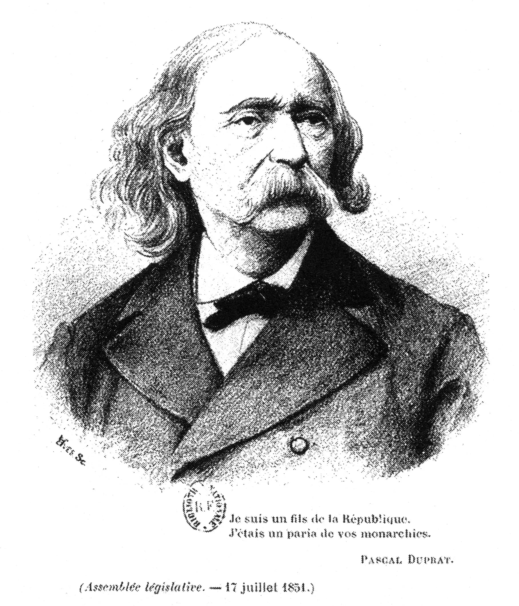Porträt von Pascal Pierre Duprat (1815–1885) – Gedenkseite