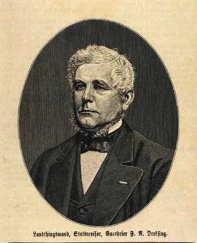 Porträt von Frederik Nicolai Dresing (1823–1894) – Gedenkseite
