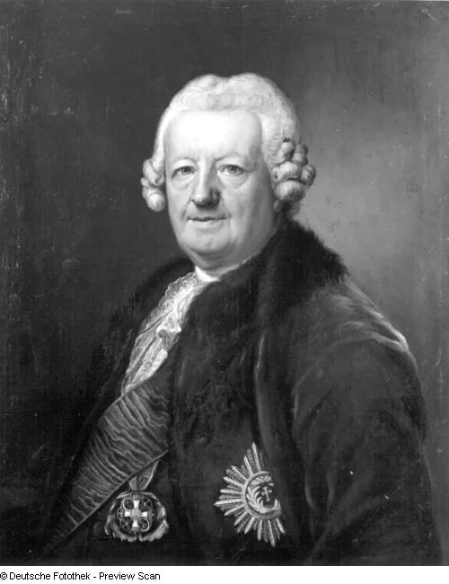Porträt von Heinrich VI. Reuß, Graf zu Köstritz (1707–1783) – Gedenkseite