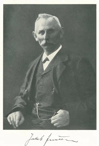 Portrait of Jakob Jensen (1858–1942) – memorial page