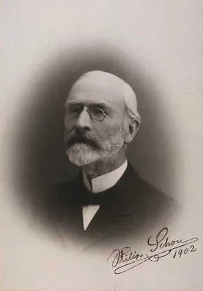 Portrait of Philip Schou (1838–1922) – memorial page