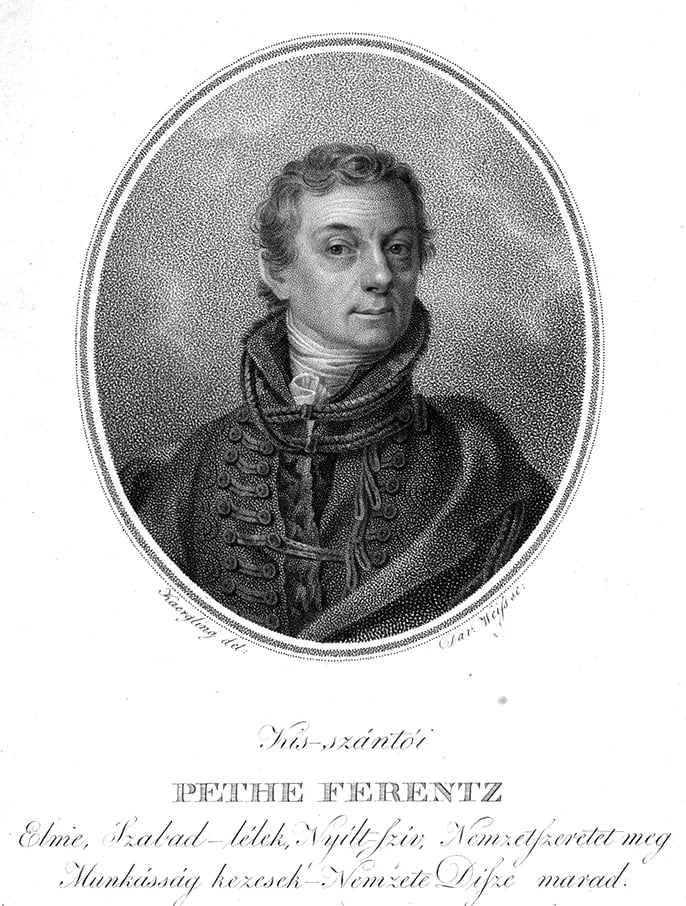 Porträt von Ferenc Pethe (1762–1832) – Gedenkseite