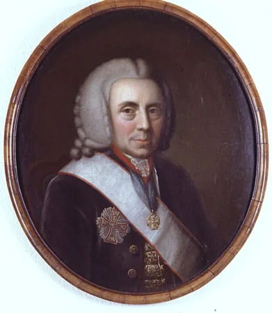 Porträt von Christian August von Eyben (1700–1785) – Gedenkseite