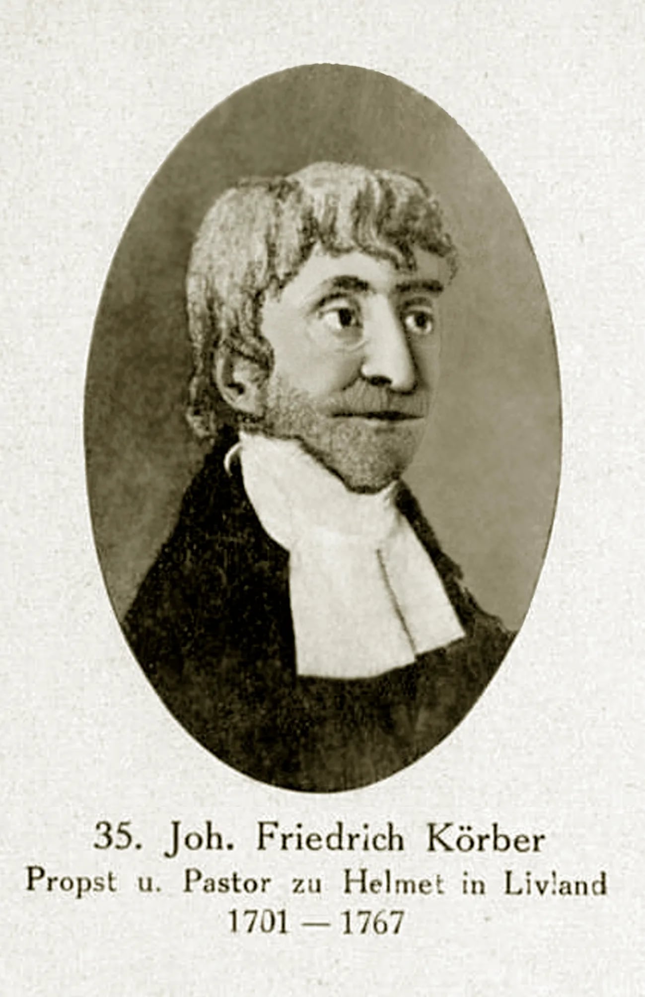 Porträt von Johann Friedrich Körber (1701–1767) – Gedenkseite