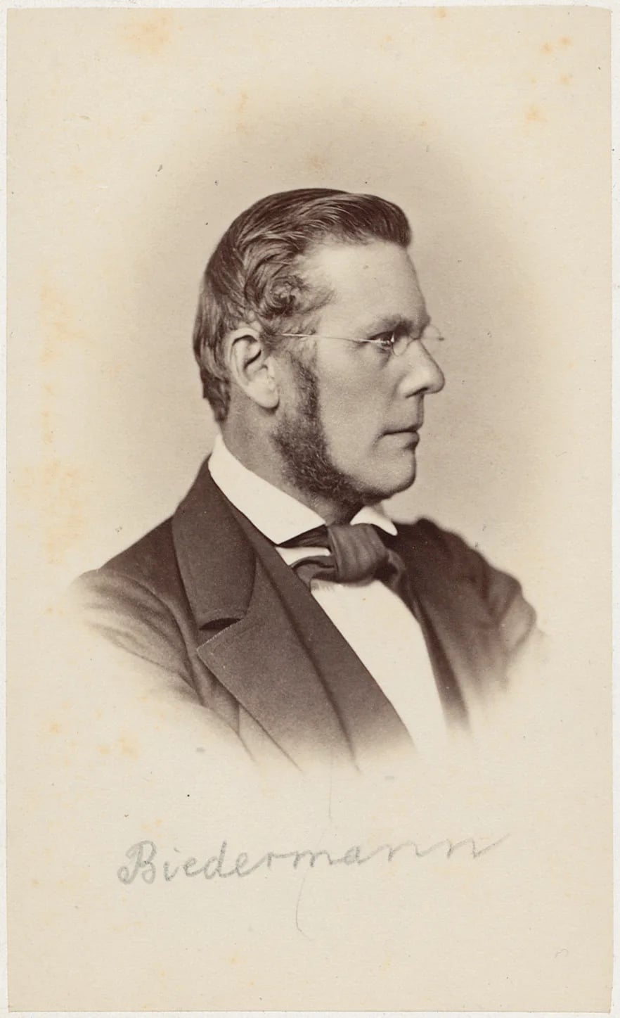 Porträt von Alois Emanuel Biedermann (1819–1885) – Gedenkseite