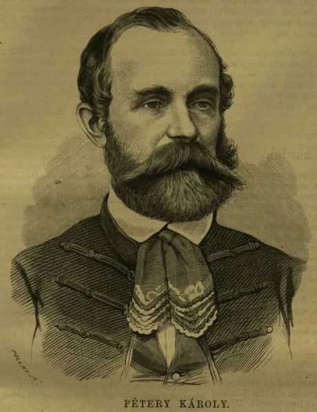 Porträt von Károly Pétery (1819–1877) – Gedenkseite