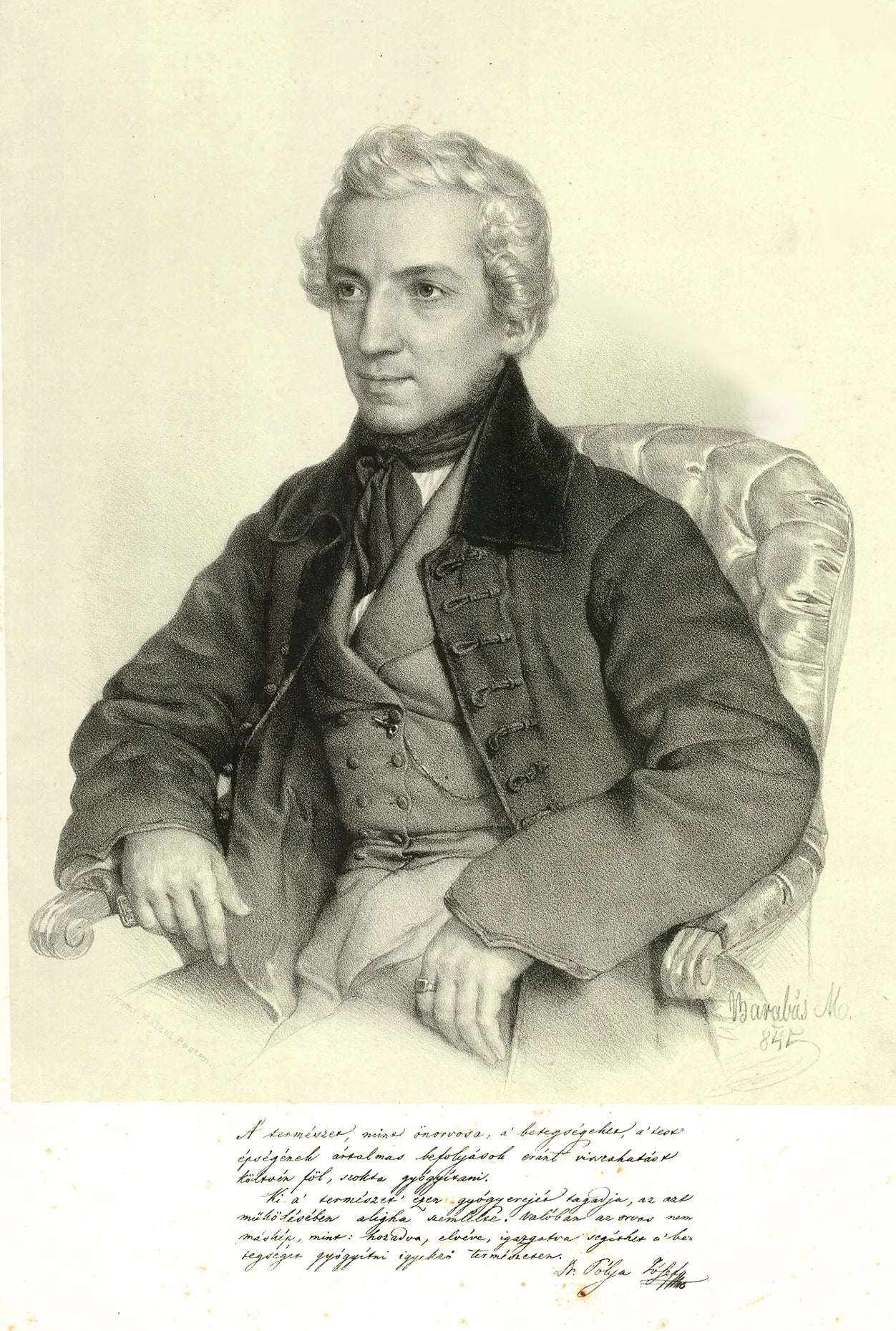 Porträt von József Pólya (1802–1873) – Gedenkseite