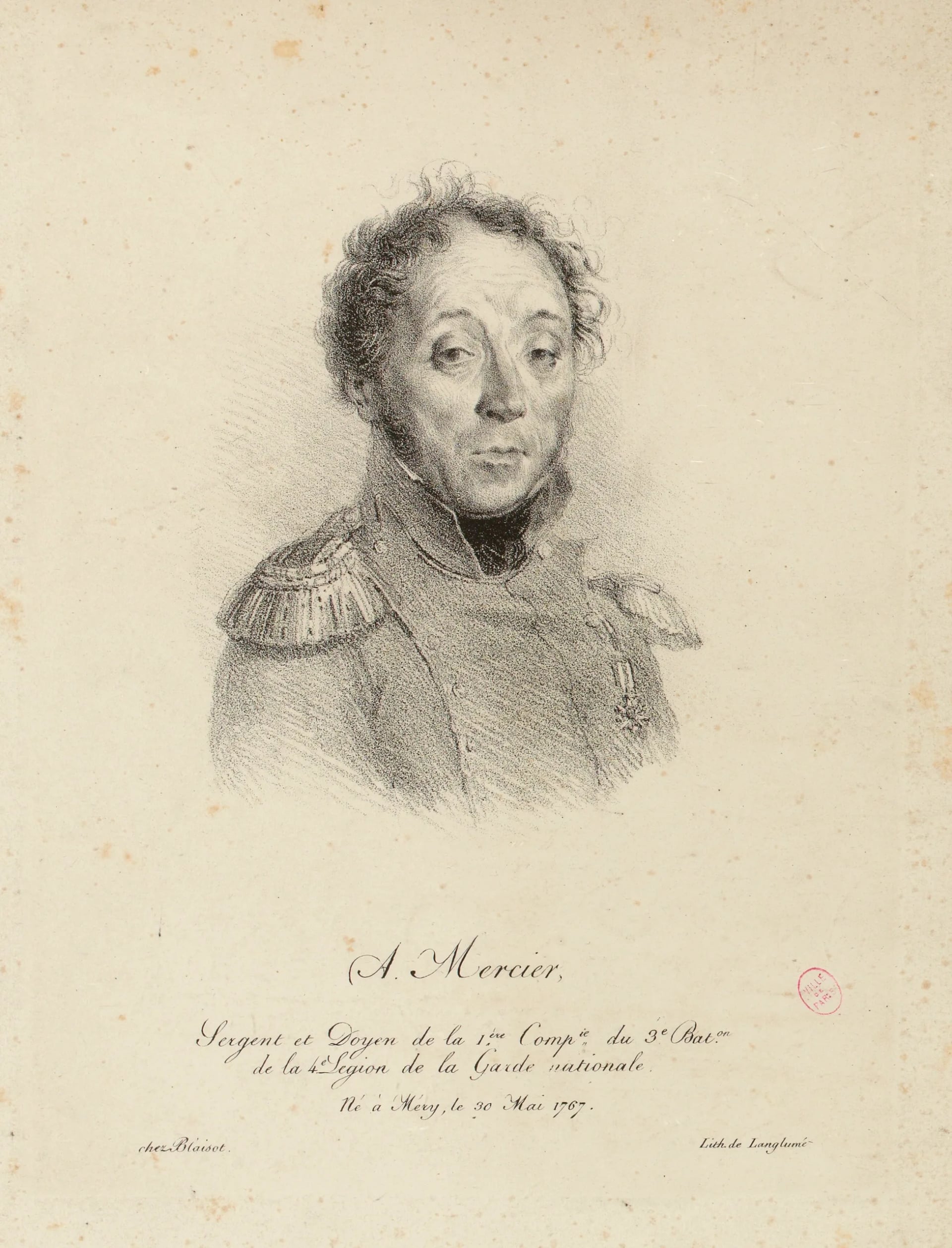Porträt von Adrien Mercier (1767–1842) – Gedenkseite