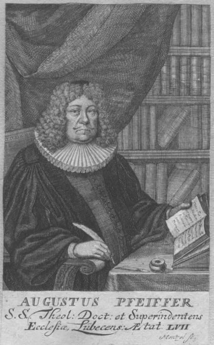 Porträt von August Pfeiffer (1640–1698) – Gedenkseite