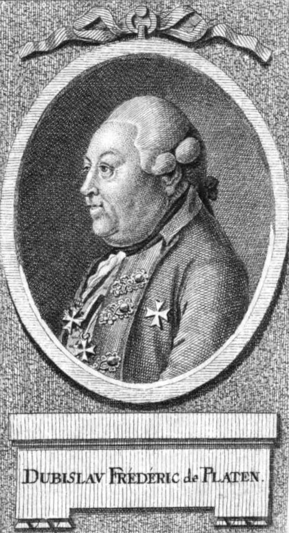 Porträt von Dubislaw von Platen (1714–1787) – Gedenkseite