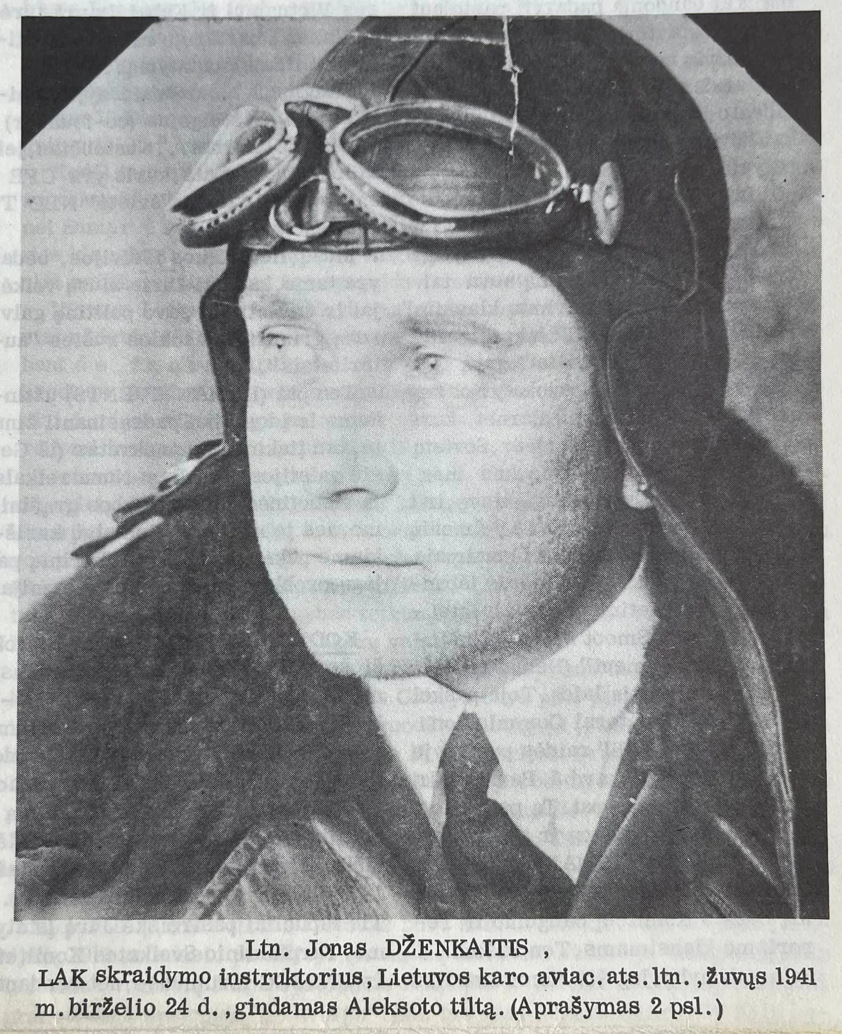 Portrait of Jonas Dženkaitis (1906–1941) – memorial page
