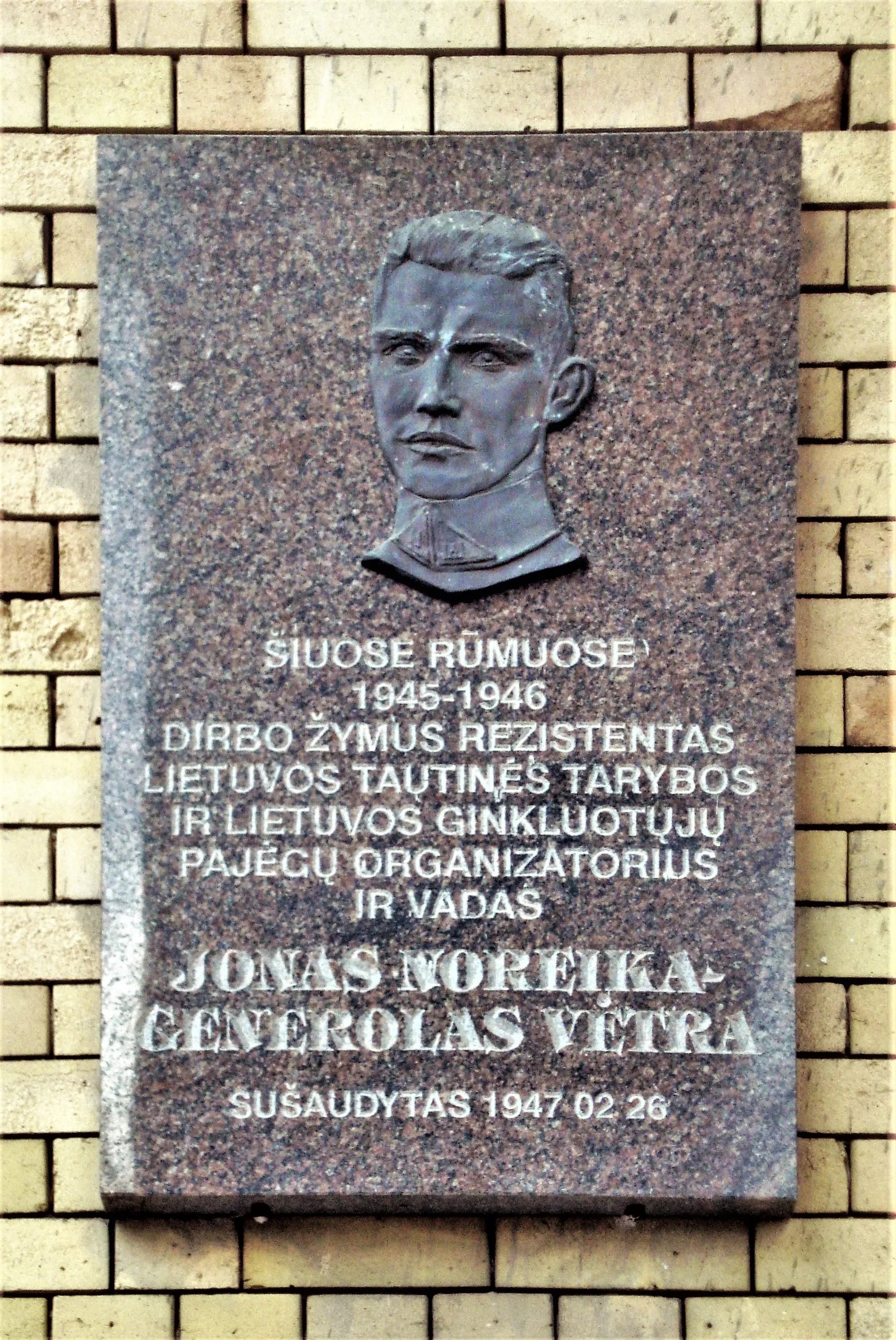 Porträt von Jonas Noreika (1910–1947) – Gedenkseite