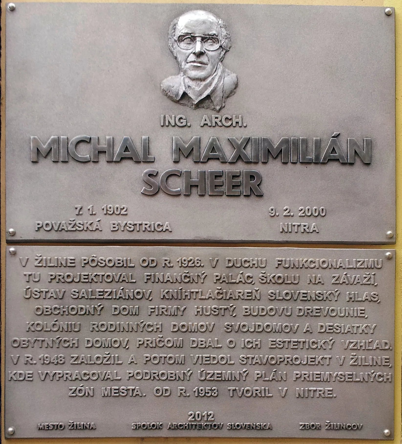 Portrait of Michal Maximilián Scheer (1902–2000) – memorial page