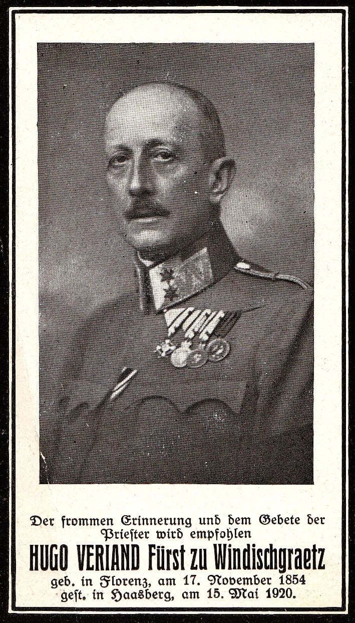 Portrait of Hugo Weriand Windisch-Graetz (1854–1920) – memorial page