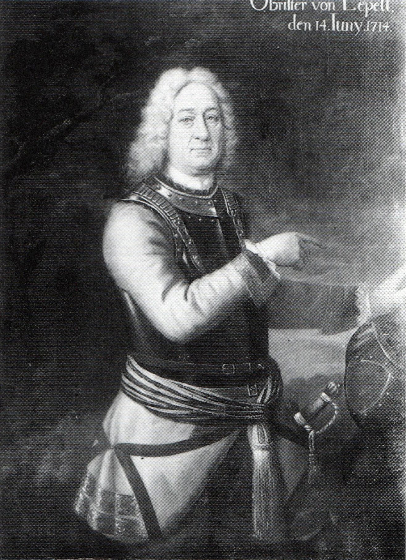 Porträt von Otto Gustav von Lepel (1657–1735) – Gedenkseite