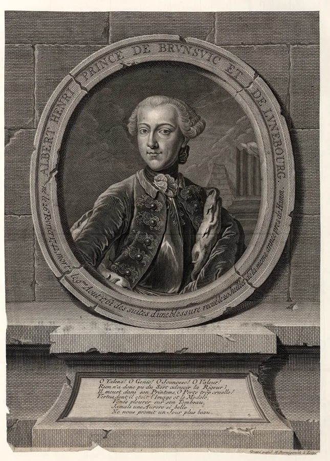 Porträt von Albrecht Heinrich von Braunschweig-Wolfenbüttel (1742–1761) – Gedenkseite