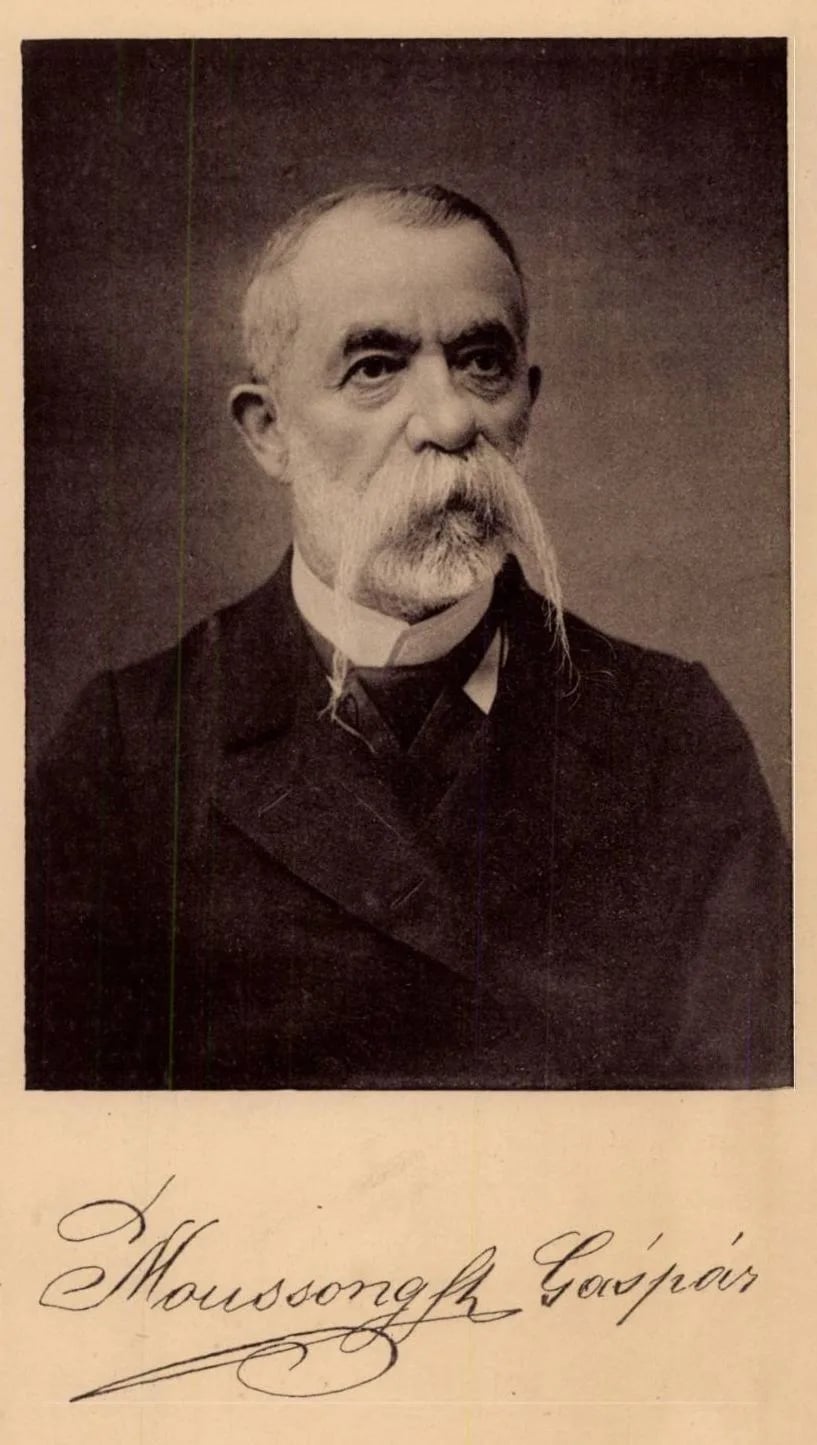 Porträt von Gáspár Moussong (1824–1907) – Gedenkseite